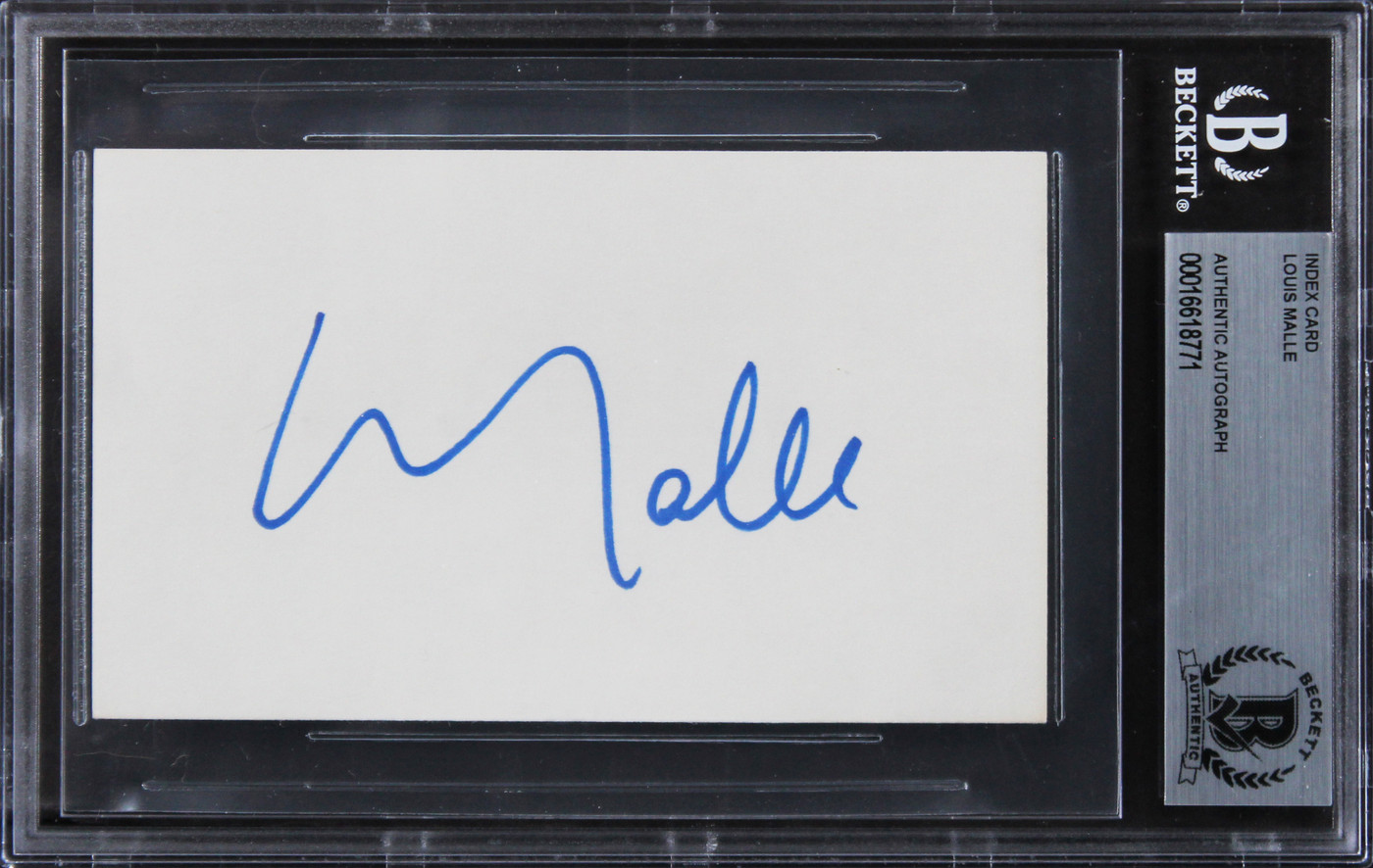 Louis Malle Goodbye, Children Authentic Signed 3x5 Index Card BAS Slabbed 3