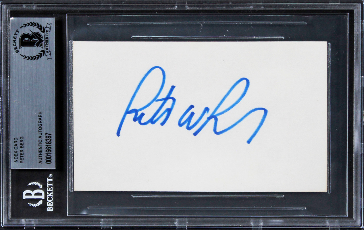 Peter Berg Patriots Day Authentic Signed 3x5 Index Card BAS Slabbed 3