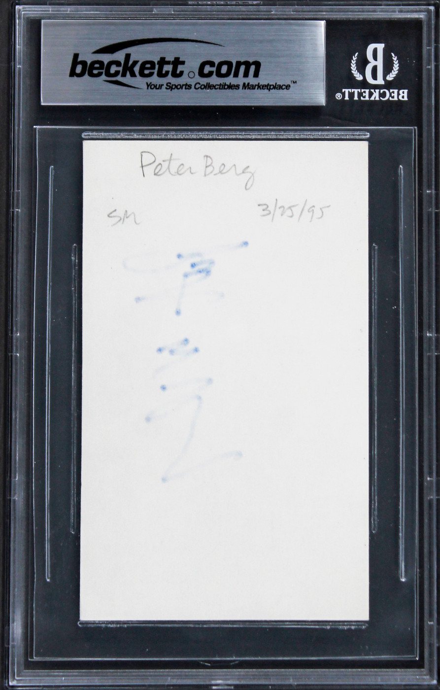 Peter Berg Patriots Day Authentic Signed 3x5 Index Card BAS Slabbed 2
