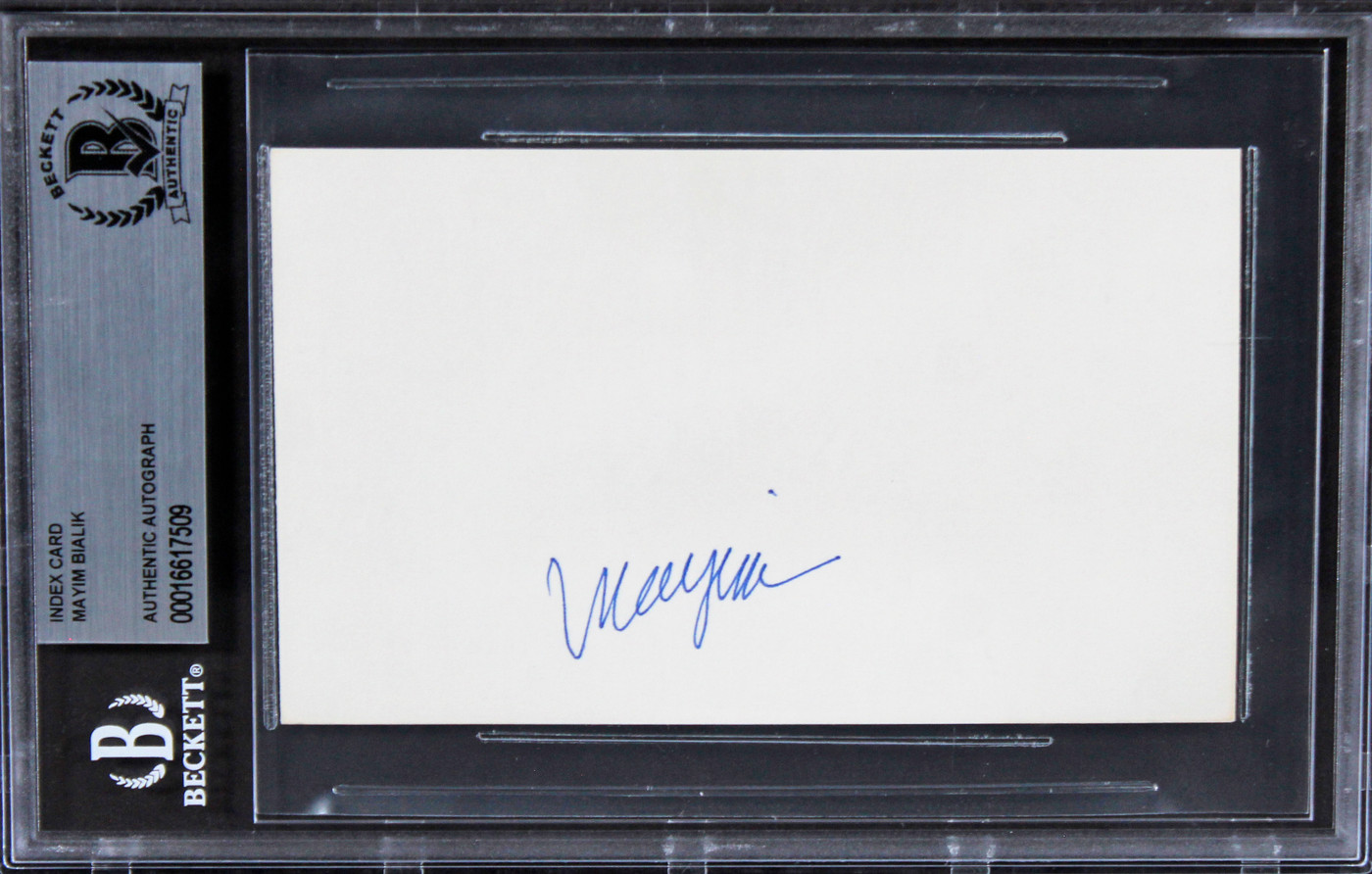 Mayim Bialik The Big Bang Theory Authentic Signed 3x5 Index Card BAS Slabbed 2