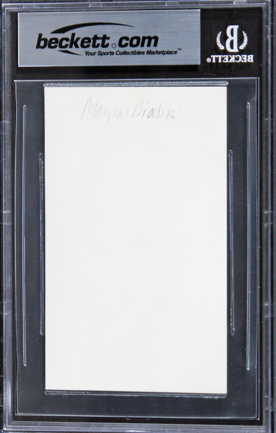 Mayim Bialik The Big Bang Theory Authentic Signed 3x5 Index Card BAS Slabbed 2