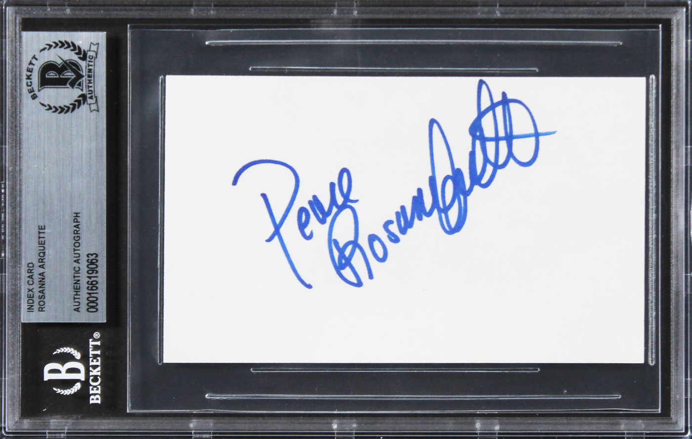 Rosanna Arquette Pulp Fiction Authentic Signed 3x5 Index Card BAS Slabbed 1