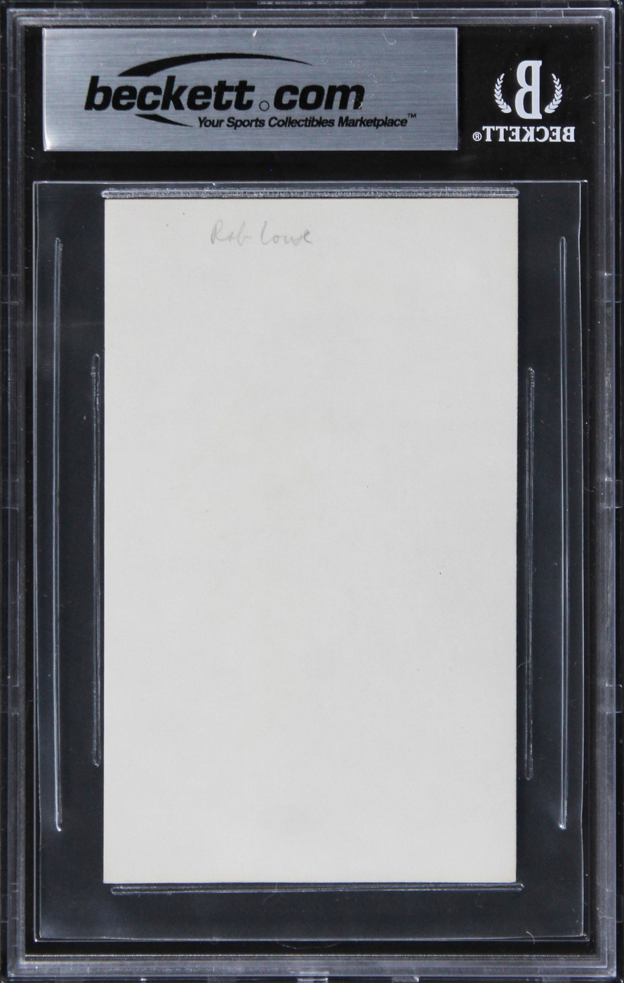 Rob Lowe The Outsiders Authentic Signed 3x5 Index Card Autographed BAS Slabbed