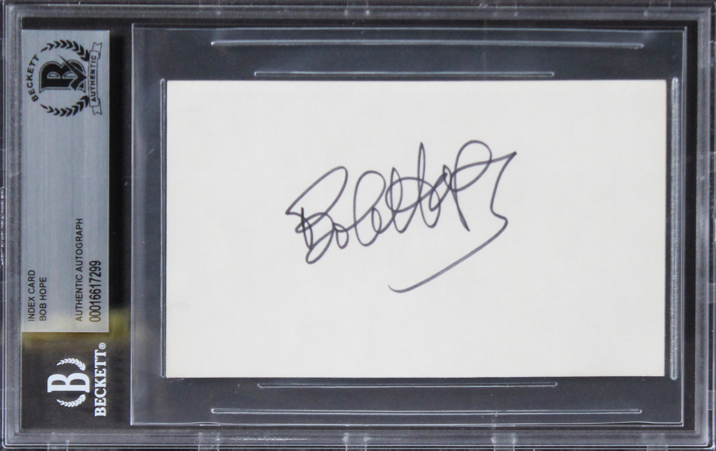 Bob Hope The Ghost Breakers Authentic Signed 3x5 Index Card BAS Slabbed 2