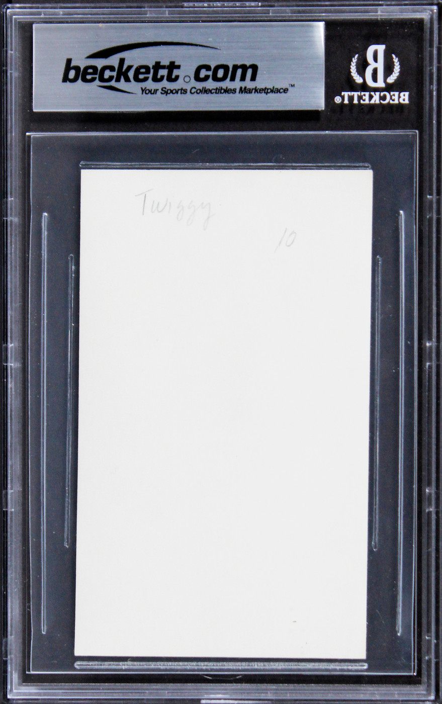 Twiggy The Blues Brothers Signed 3x5 Index Card Autographed BAS Slabbed