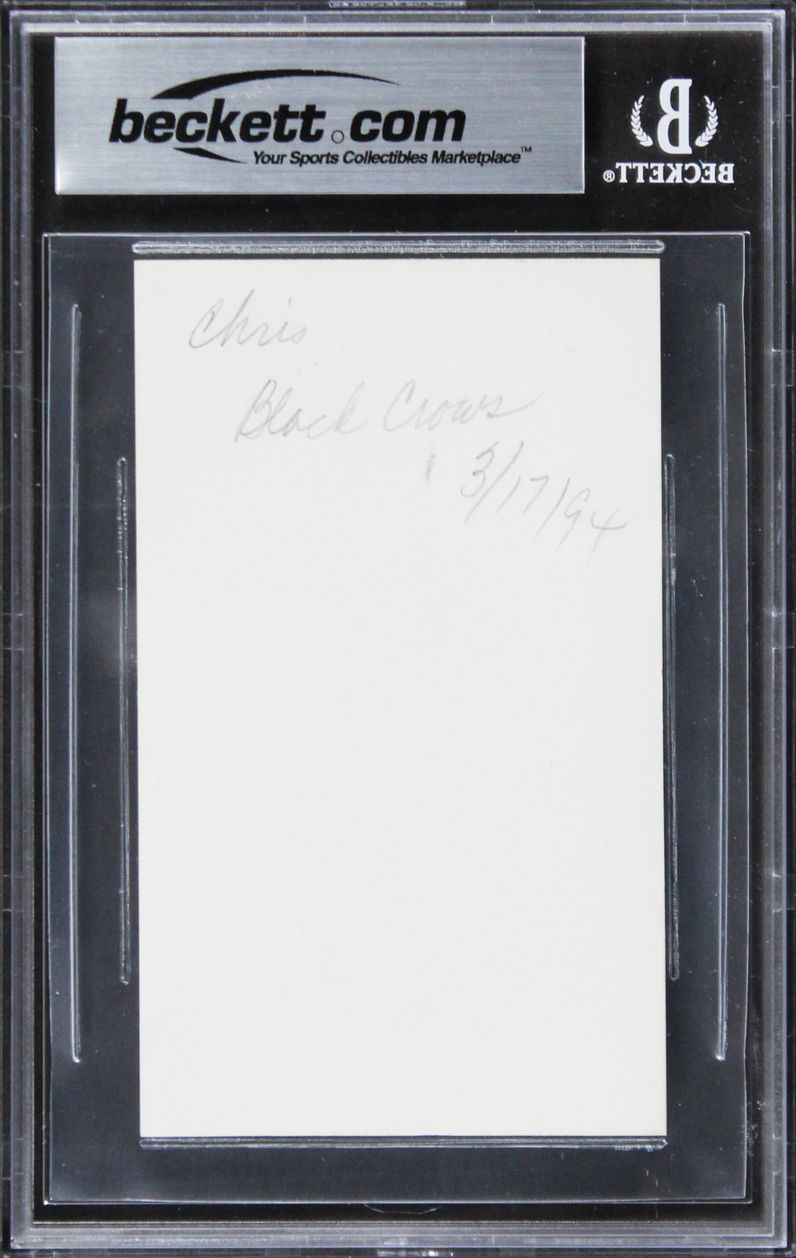 Chris Robinson The Black Crowes Authentic Signed 3x5 Index Card BAS Slabbed