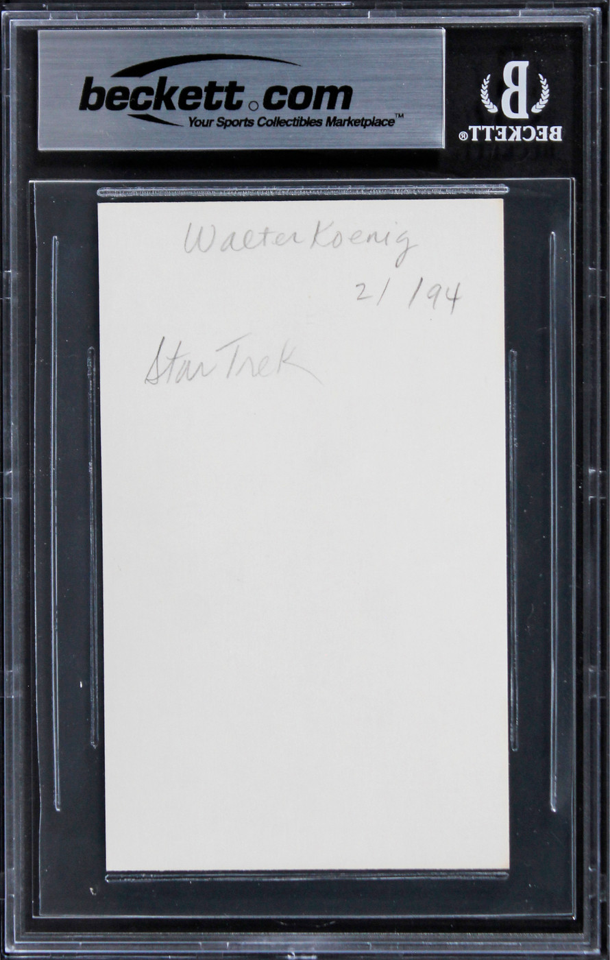 Walter Koenig Star Trek The Movie Authentic Signed 3x5 Index Card BAS Slabbed 1