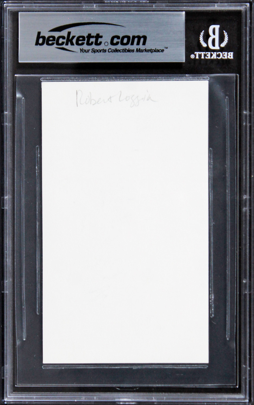 Robert Loggia Scarface Authentic Signed 3x5 Index Card Autographed BAS Slabbed