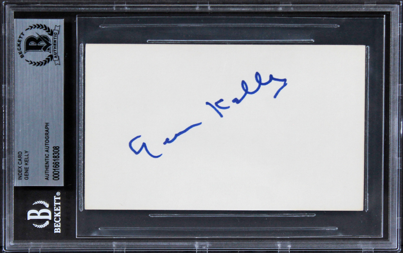 Gene Kelly Singing in the Rain Authentic Signed 3x5 Index Card BAS Slabbed 2