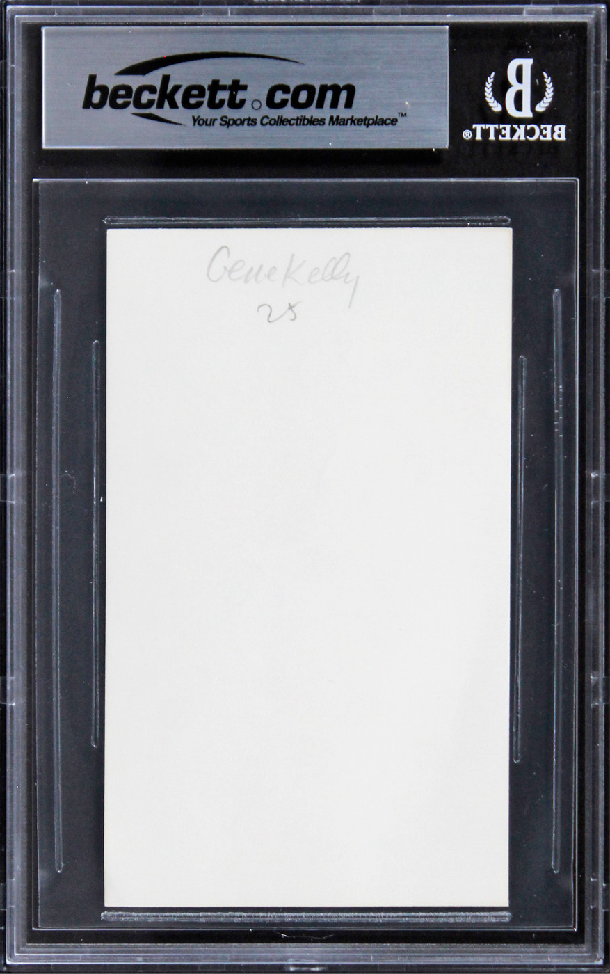 Gene Kelly Singing in the Rain  Signed 3x5 Index Card w/ Black Sig BAS Slabbed