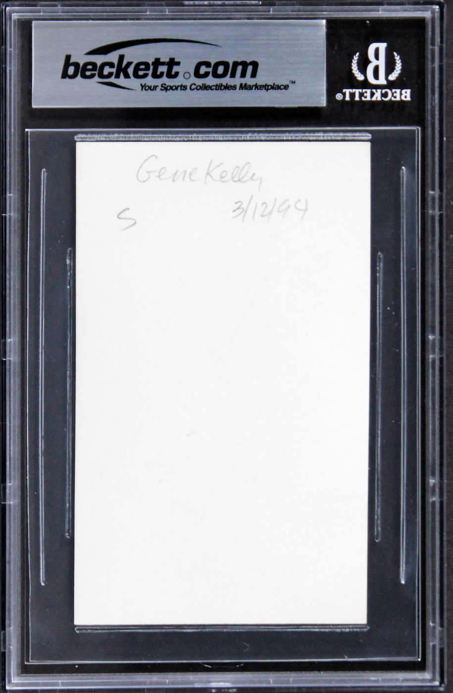 Gene Kelly Singing in the Rain Authentic Signed 3x5 Index Card BAS Slabbed 3