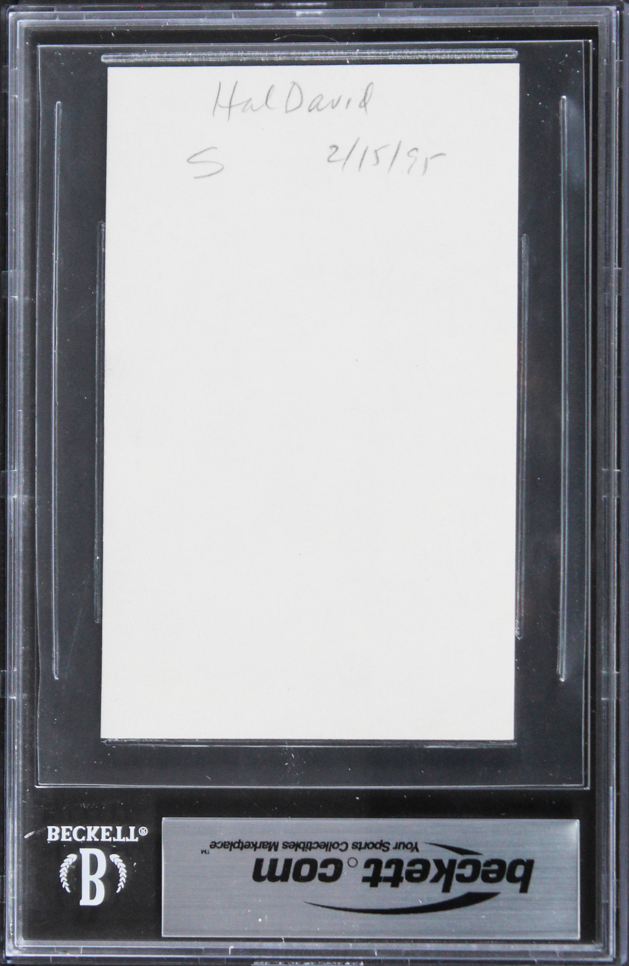 Hal David Musician Authentic Signed 3x5 Index Card Autographed BAS Slabbed 3