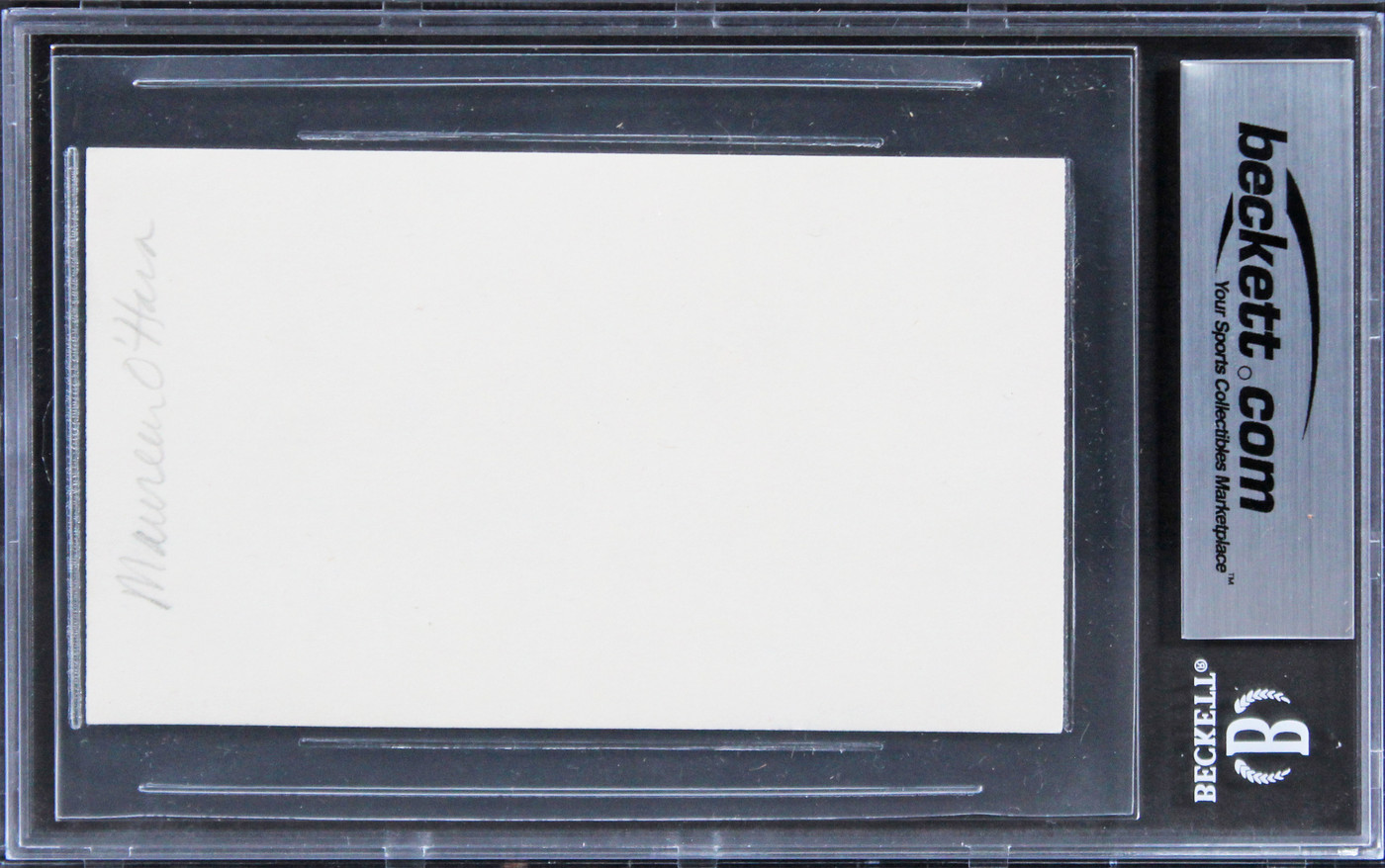 Maureen O'Hara The Quiet Man Authentic Signed 3x5 Index Card BAS Slabbed 1