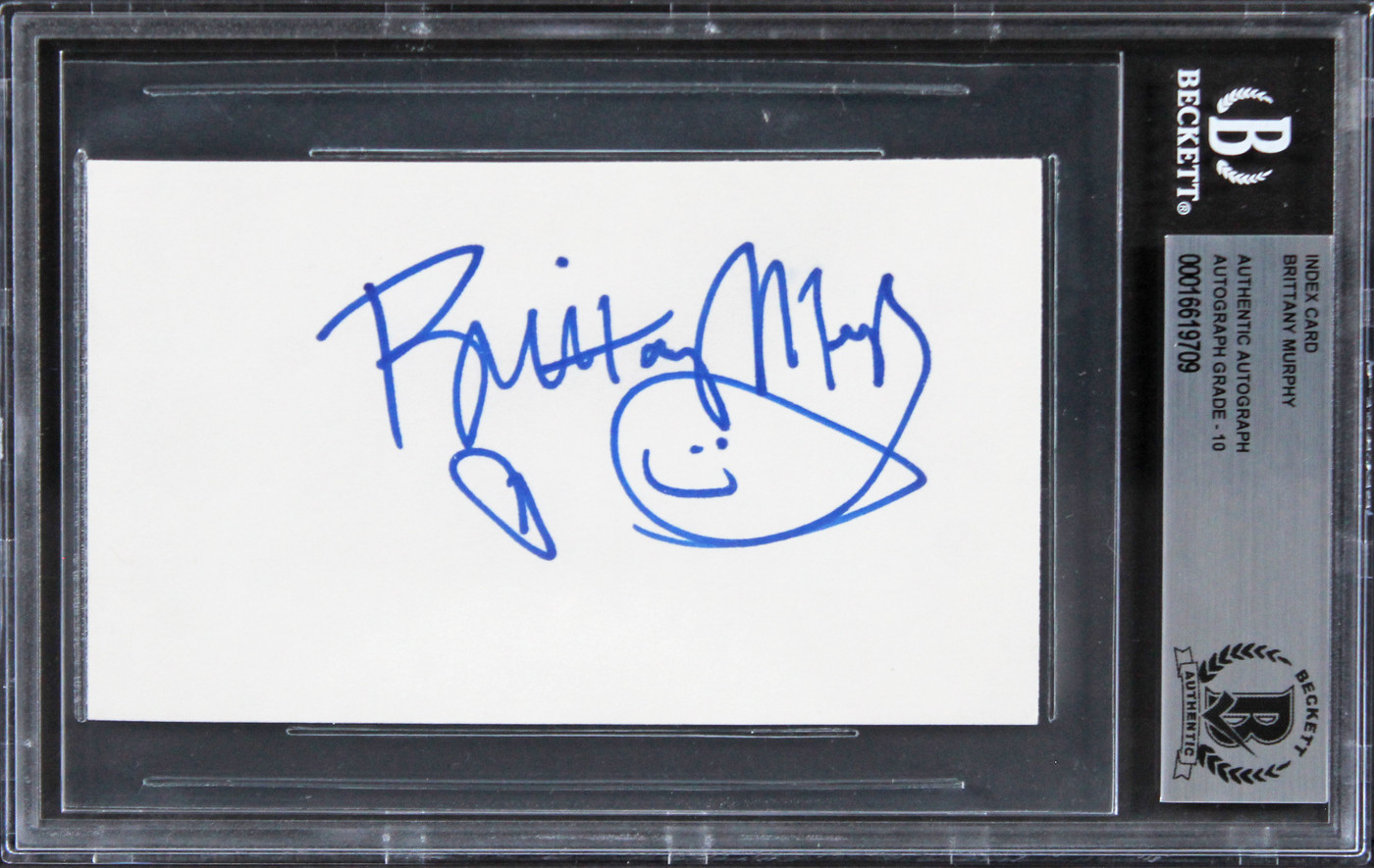 Brittany Murphy 8 Mile Authentic Signed 3x5 Index Card Auto Grade 10 BAS Slabbed