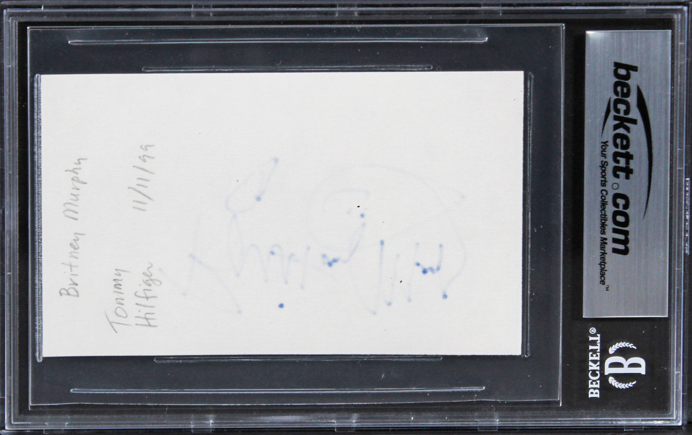 Brittany Murphy 8 Mile Authentic Signed 3x5 Index Card Auto Grade 10 BAS Slabbed