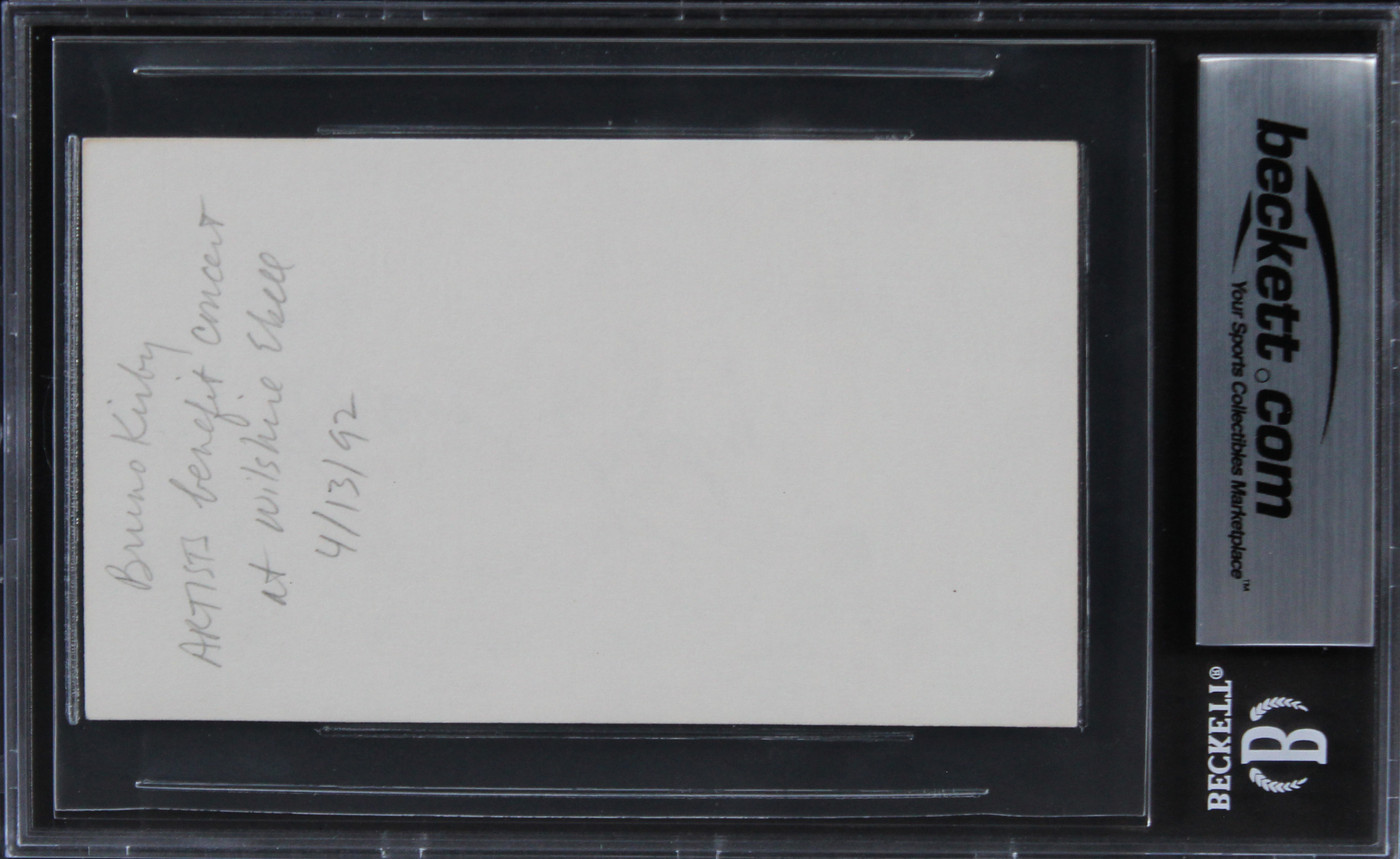 Bruno Kirby City Slickers Authentic Signed 3x5 Index Card BAS Slabbed