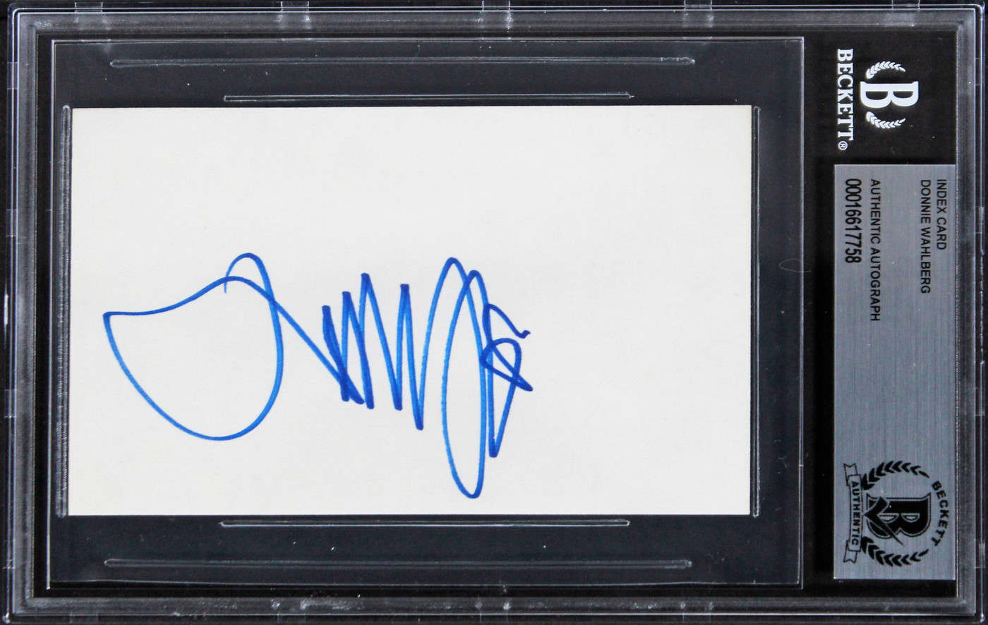 Donnie Wahlberg Blue Bloods Authentic Signed 3x5 Index Card BAS Slabbed