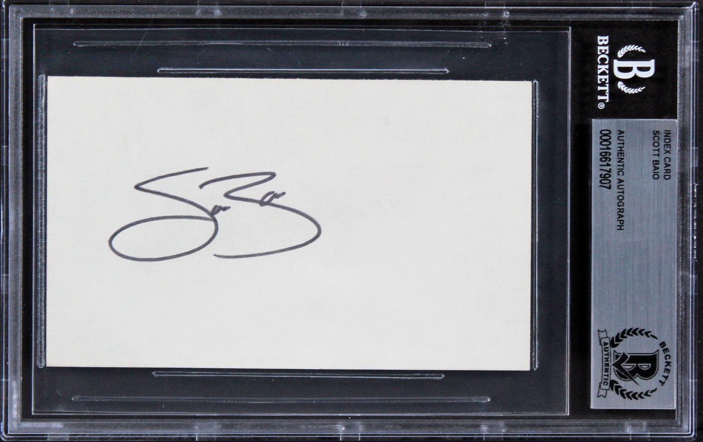 Scott Baio Happy Days Authentic Signed 3x5 Index Card Autographed BAS Slabbed