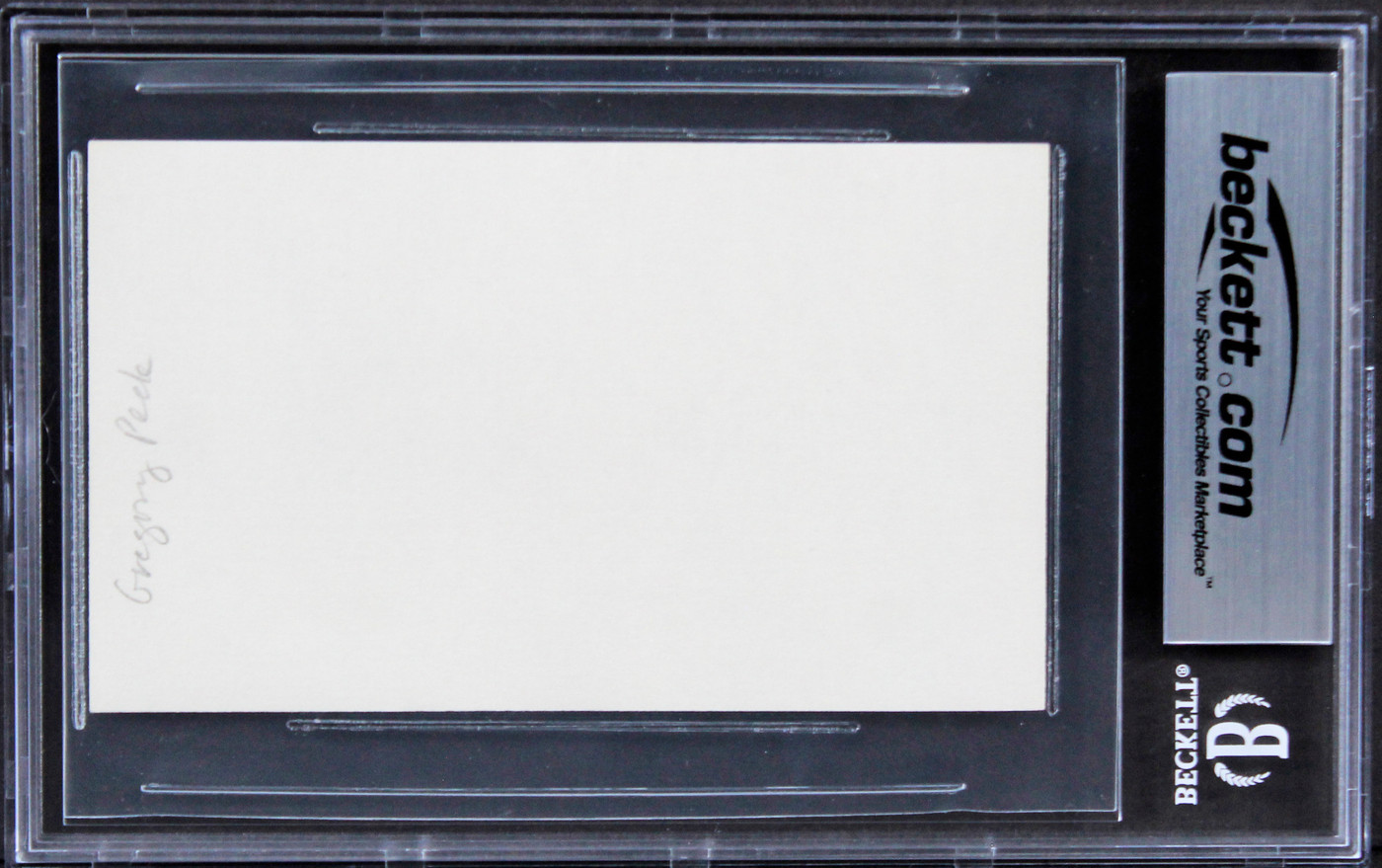 Gregory Peck To Kill a Mockingbird Authentic Signed 3x5 Index Card BAS Slabbed 2