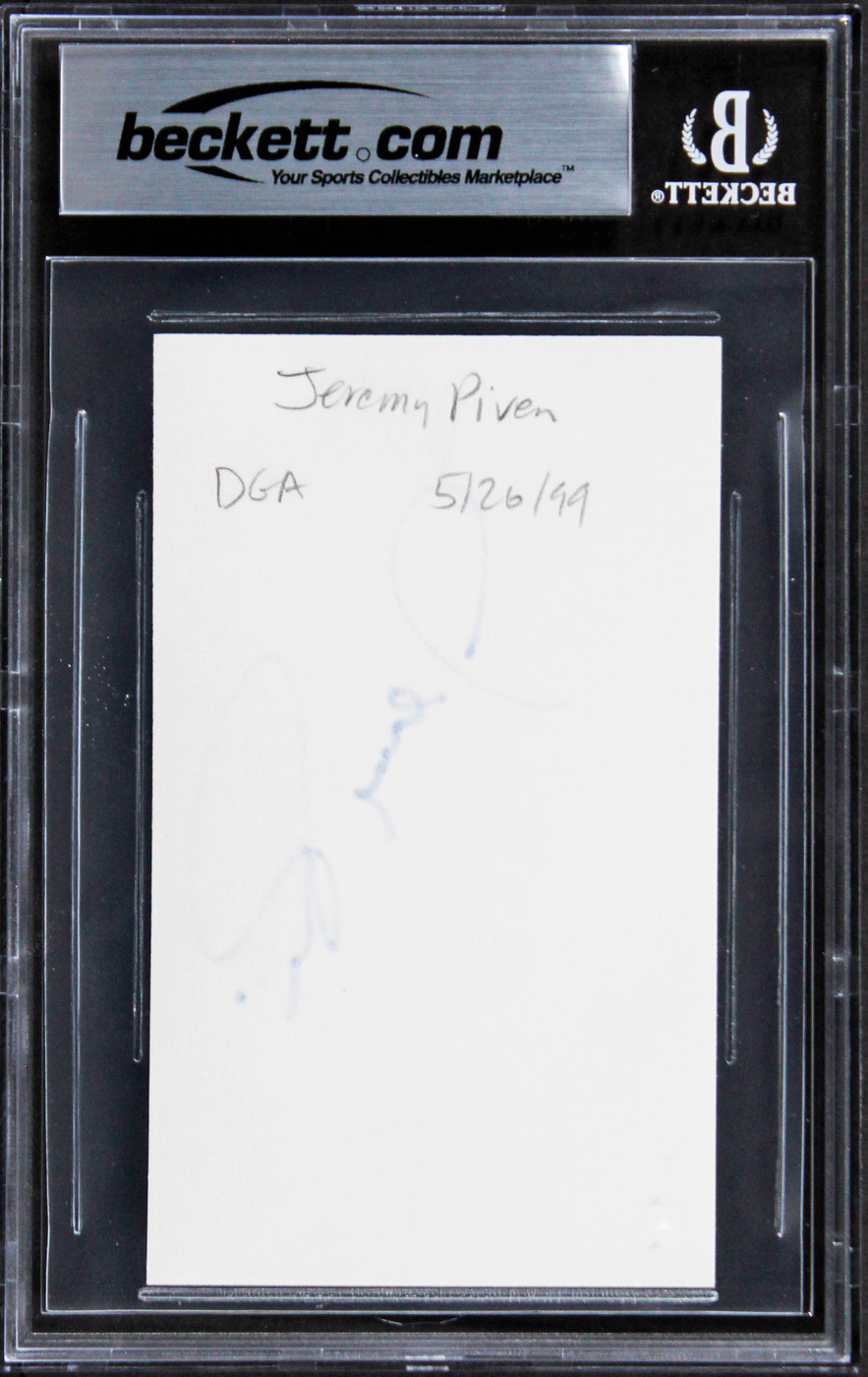 Jeremy Piven Entourage Authentic Signed 3x5 Index Card Autographed BAS Slabbed