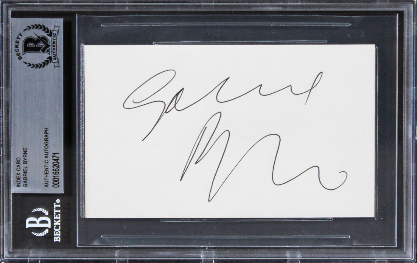 Gabriel Byrne The Usual Suspects Authentic Signed 3x5 Index Card BAS Slabbed 2