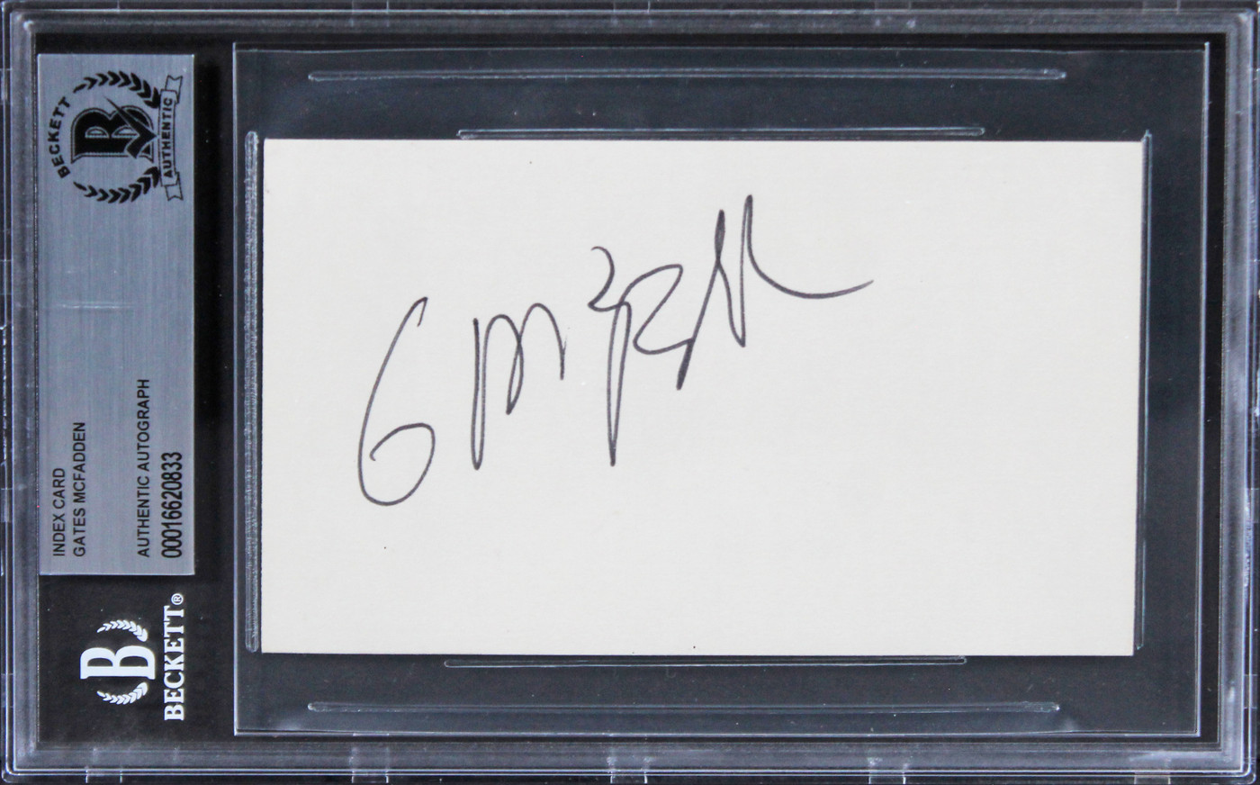 Gates McFadden Star Trek Picard Authentic Signed 3x5 Index Card BAS Slabbed