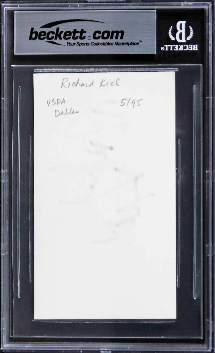 Richard Kiel James Bond Authentic Signed 3x5 Index Card Autographed BAS Slabbed