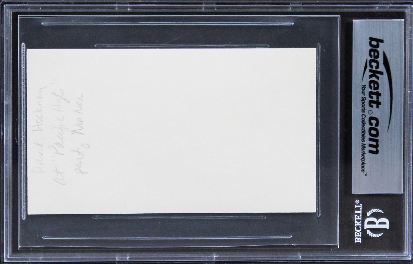 David Hockney Artist Authentic Signed 3x5 Index Card Autographed BAS Slabbed