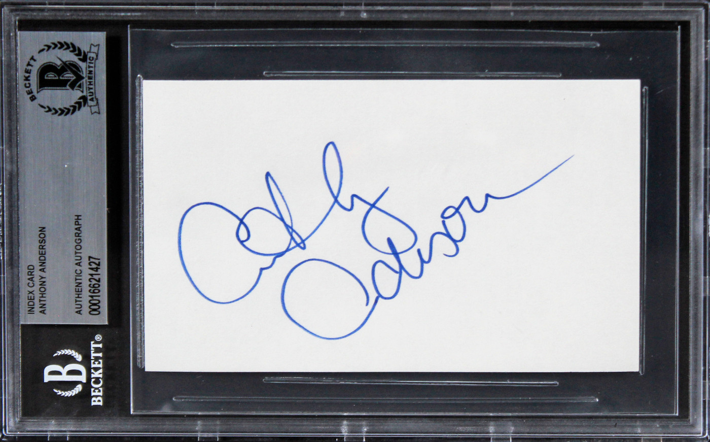 Anthony Anderson Black-ish Authentic Signed 3x5 Index Card BAS Slabbed