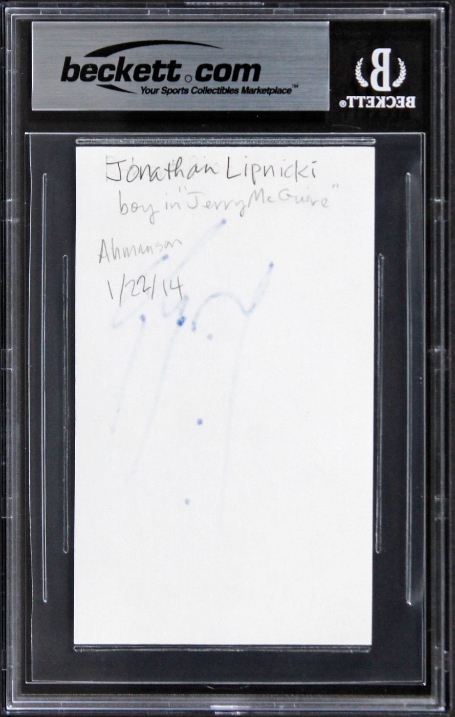 Johnathan Lipnicki Like Mike Authentic Signed 3x5 Index Card BAS Slabbed