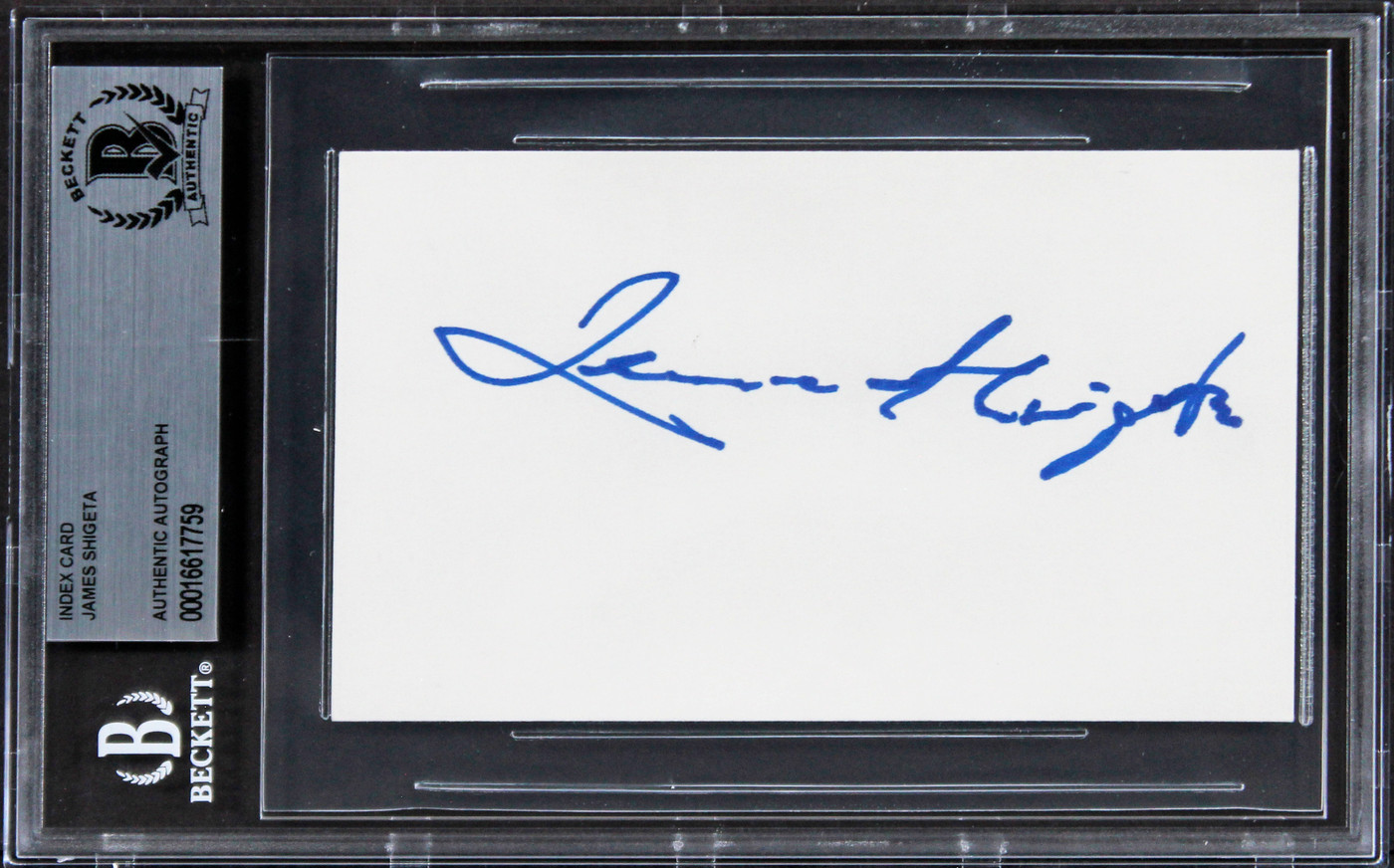 James Shigeta Die Hard Authentic Signed 3x5 Index Card Autographed BAS Slabbed 2