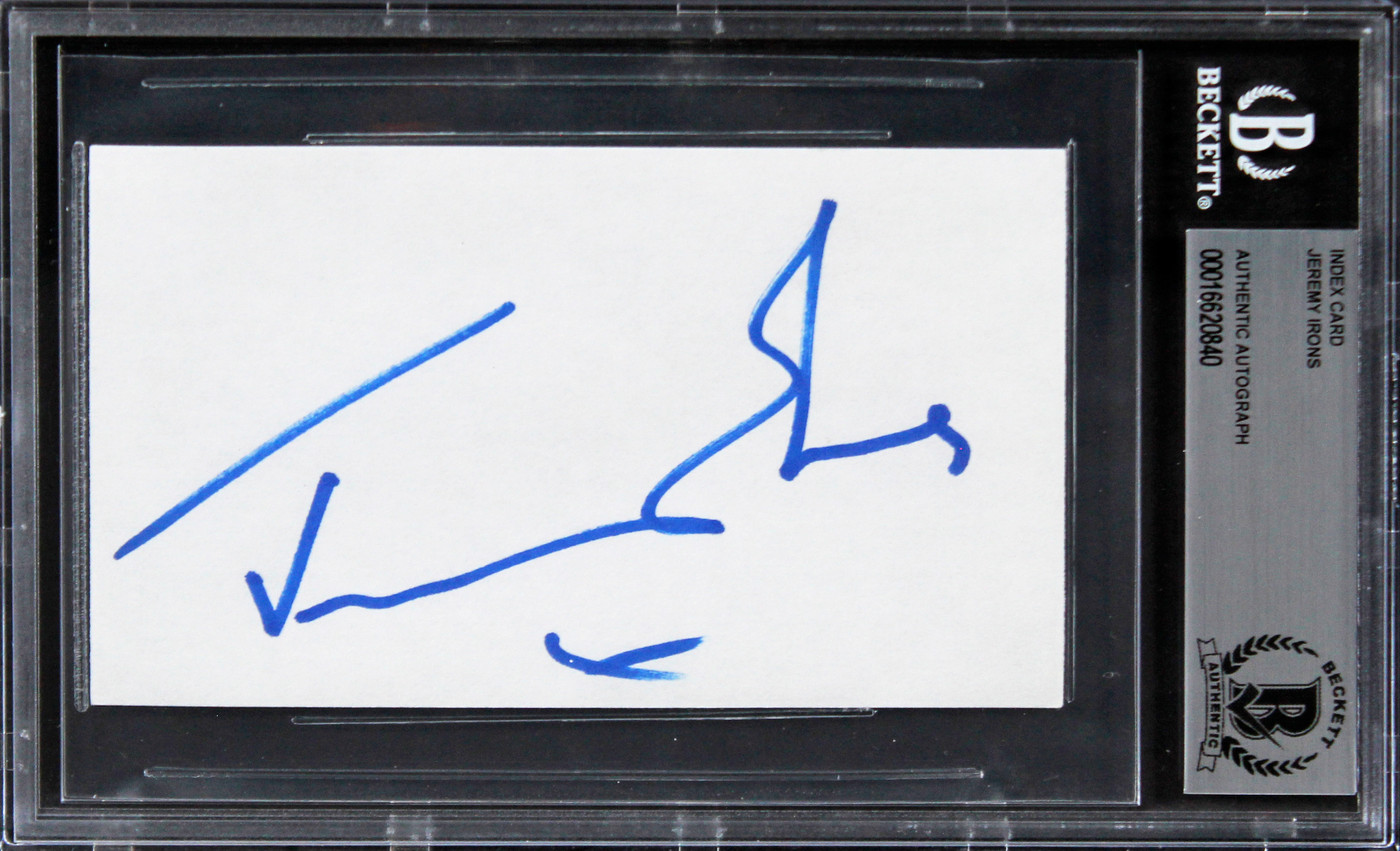 Jeremy Irons The Three Musketeers Authentic Signed 3x5 Index Card BAS Slabbed