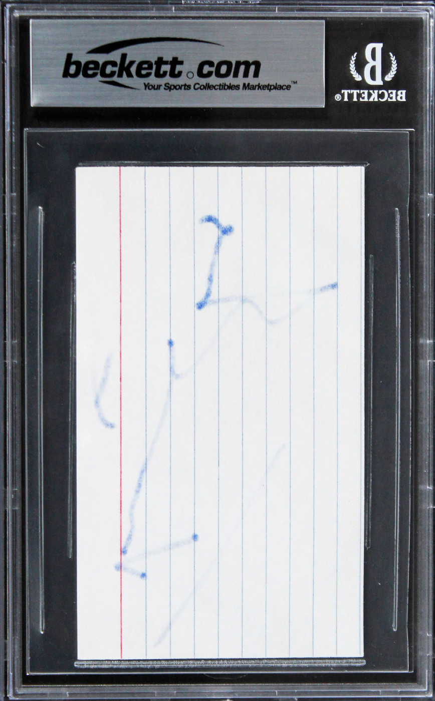 Jeremy Irons The Three Musketeers Authentic Signed 3x5 Index Card BAS Slabbed