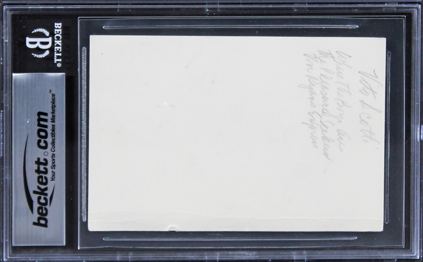 Vito Scotti The Godfather Authentic Signed 3x5 Index Card BAS Slabbed Version 1