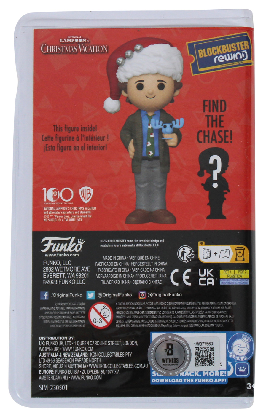 Chevy Chase Christmas Vacation Signed Funko Collectible Figure BAS Wit #1W377560