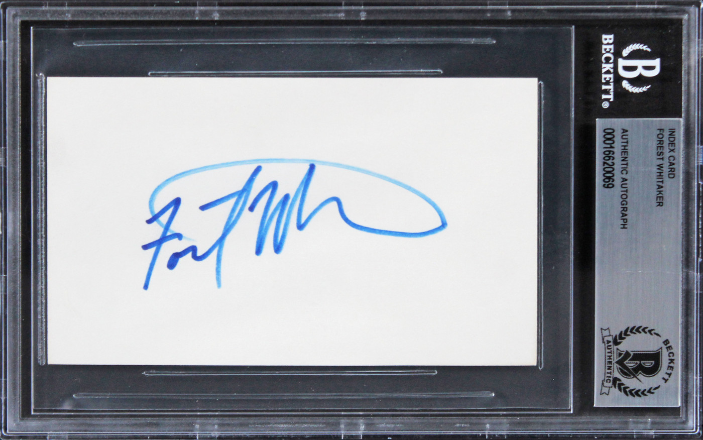 Forest Whitaker The Butler Authentic Signed 3x5 Index Card BAS Slabbed 5