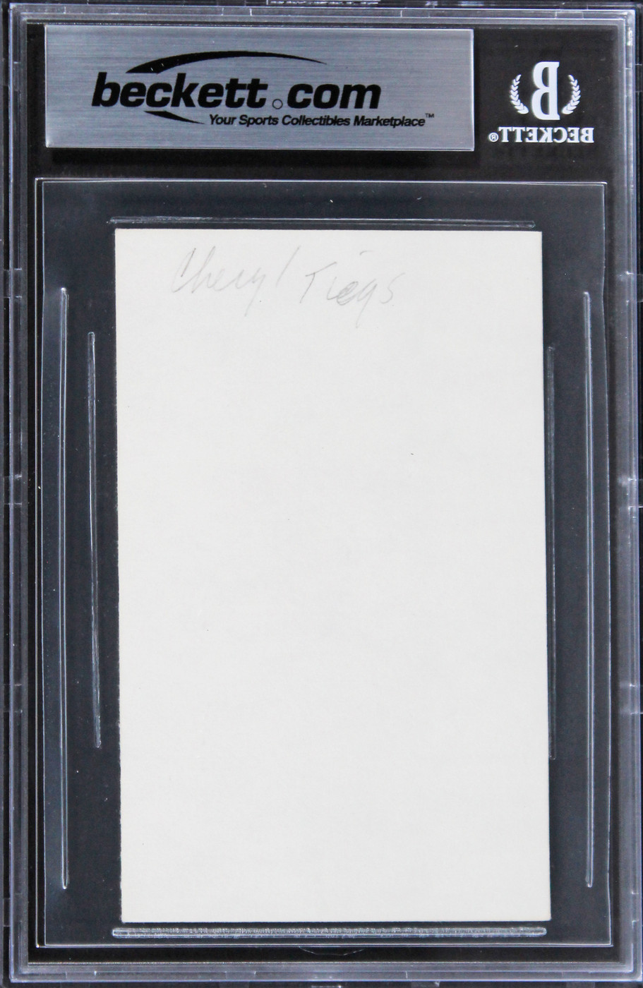 Cheryl Tiegs The Brown Bunny Authentic Signed 3x5 Index Card BAS Slabbed Version 1