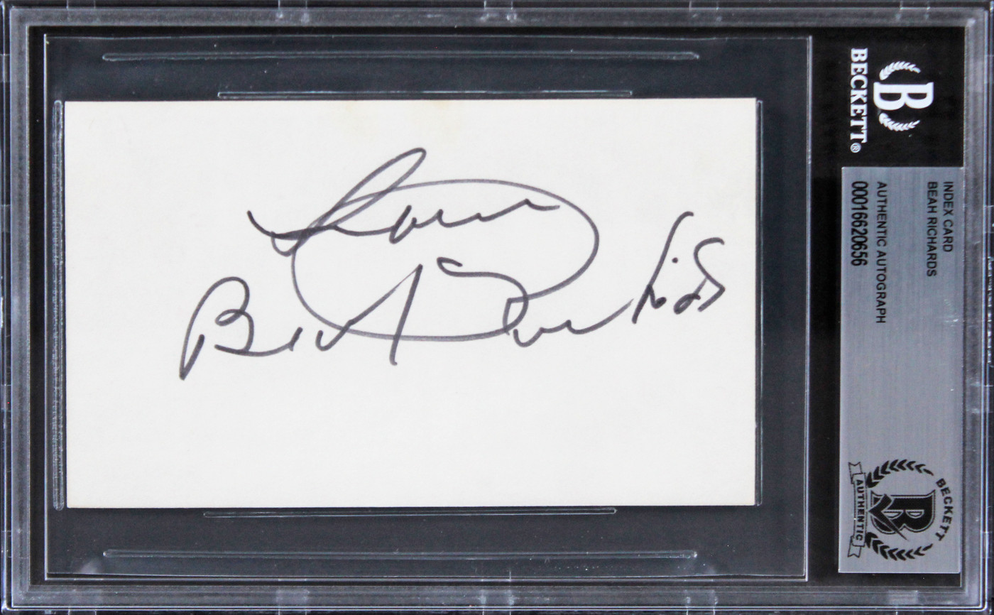 Beah Richards Guess Who's Coming to Dinner "Love" Signed 3x5 Index Card BAS Slab