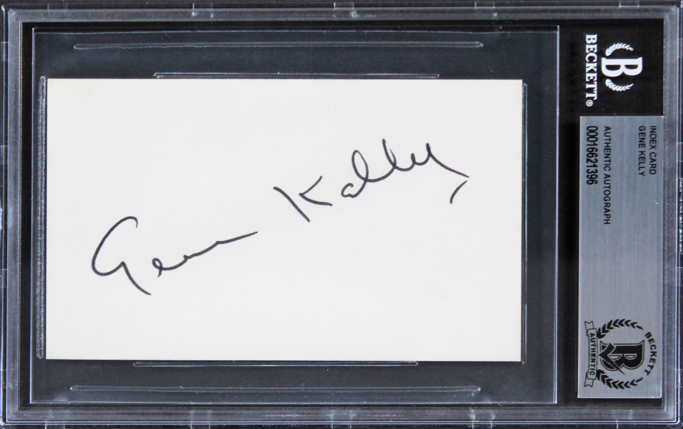 Gene Kelly Singin' in the Rain Authentic Signed 3x5 Index Card BAS Slabbed 2