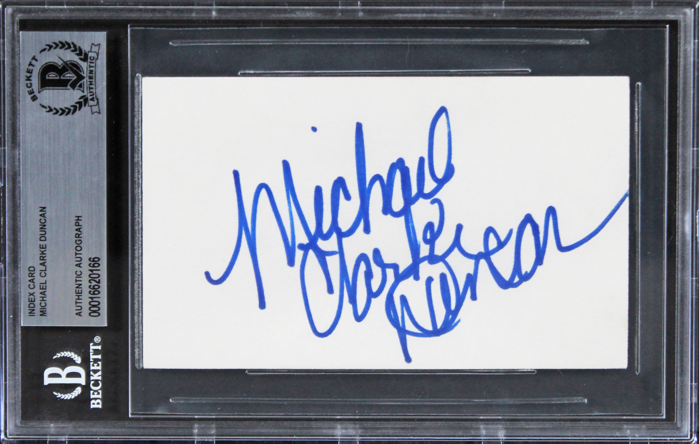 Michael Clarke Duncan The Green Mile Authentic Signed 3x5 Index Card BAS Slab 2