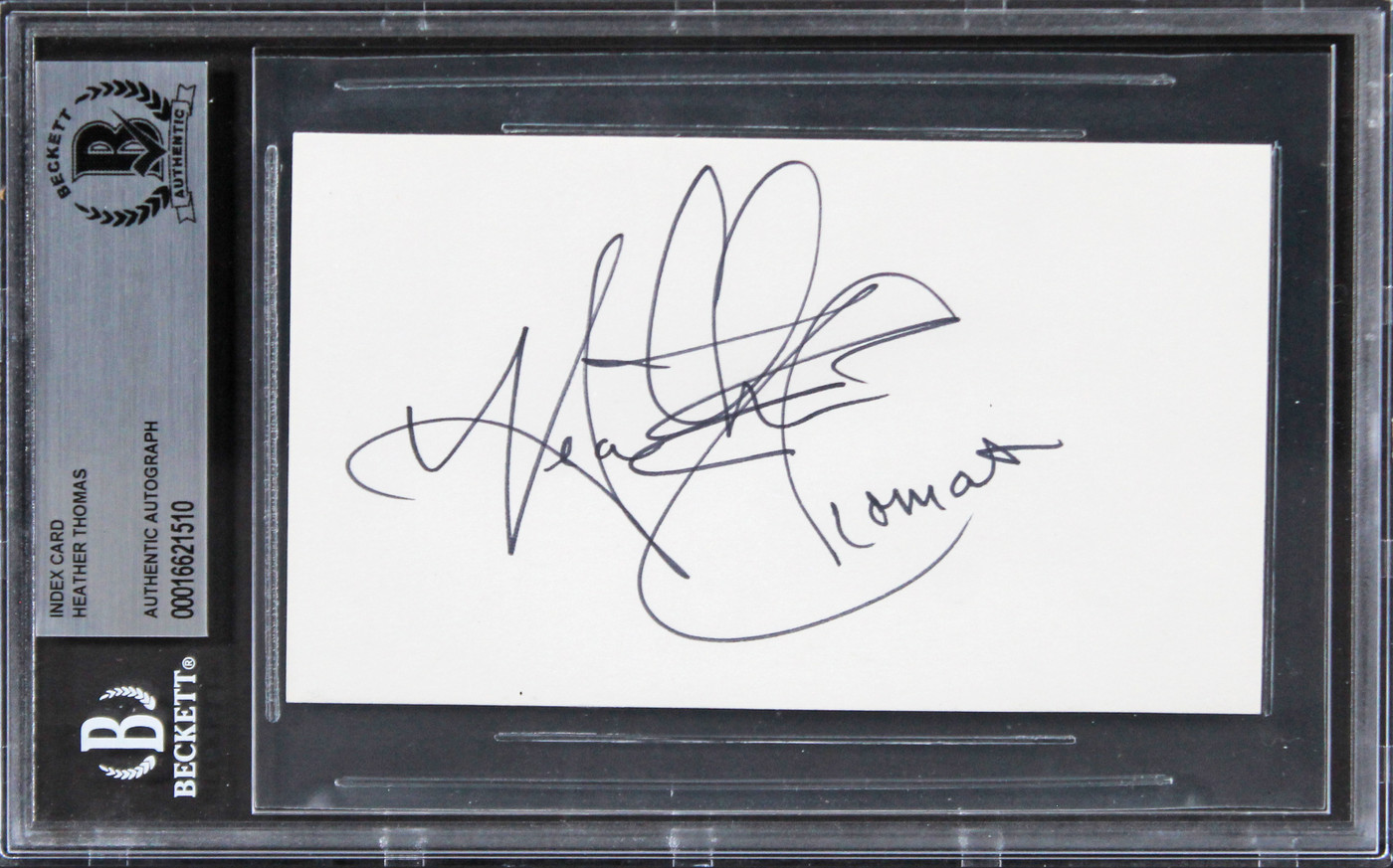 Heather Thomas Zapped! Authentic Signed 3x5 Index Card