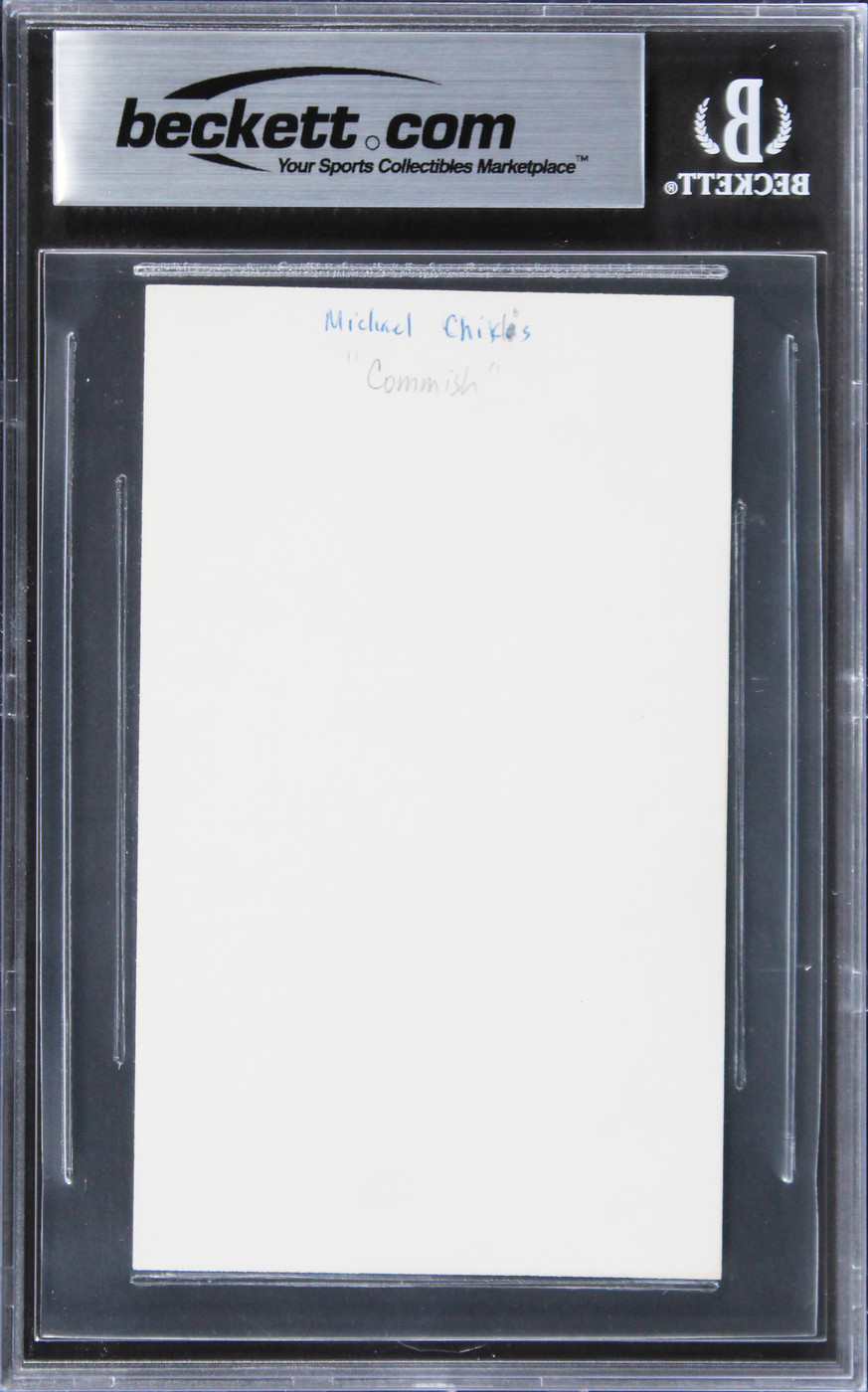 Michael Chiklis The Shield Signed 3x5 Index Card w/ Black Sig BAS Slabbed