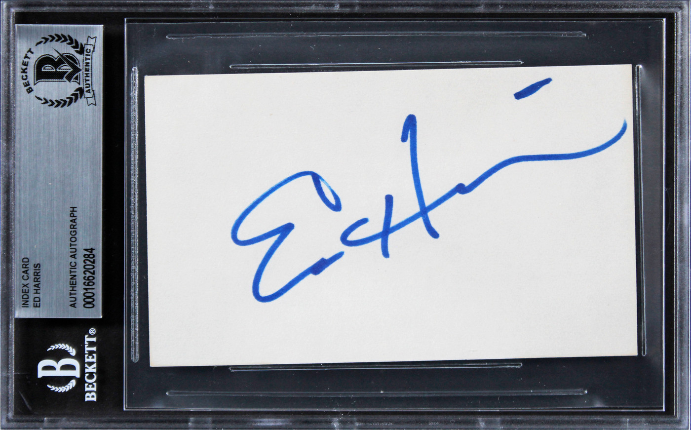 Ed Harris Top Gun Maverick Authentic Signed 3x5 Index Card BAS Slabbed 2