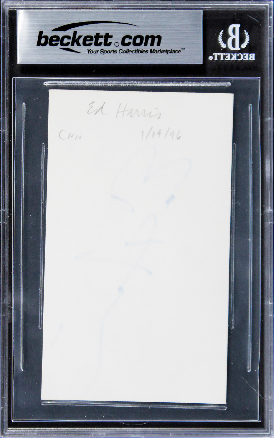 Ed Harris Top Gun Maverick Authentic Signed 3x5 Index Card BAS Slabbed 2