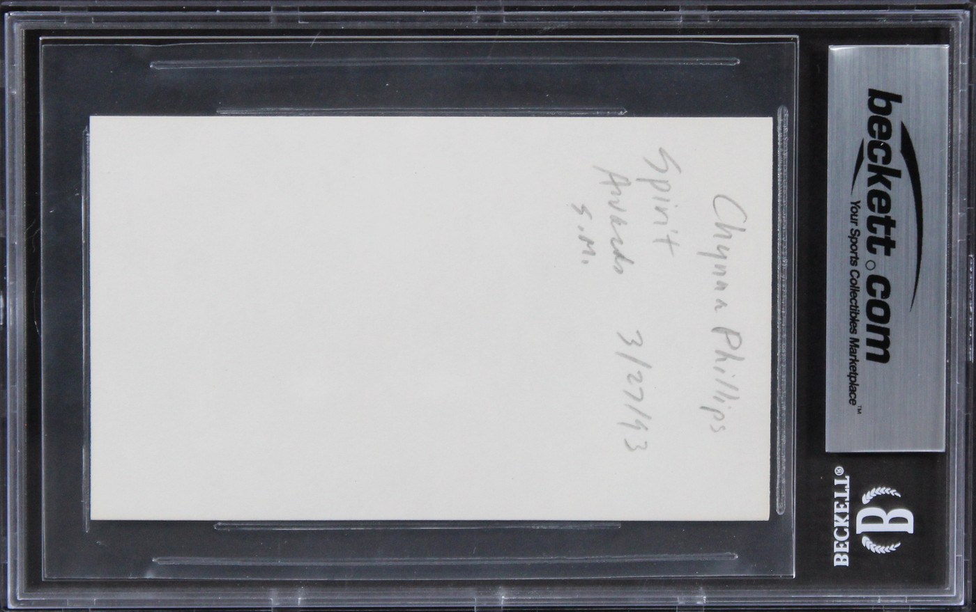 Chynna Phillips Bridesmaids Authentic Signed 3x5 Index Card BAS Slabbed 7