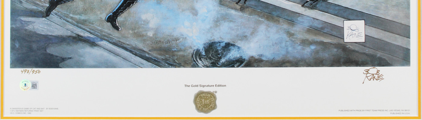 Bob Kane Batman Authentic Signed & Framed 20.5x24.5 Lithograph BAS #AD64171