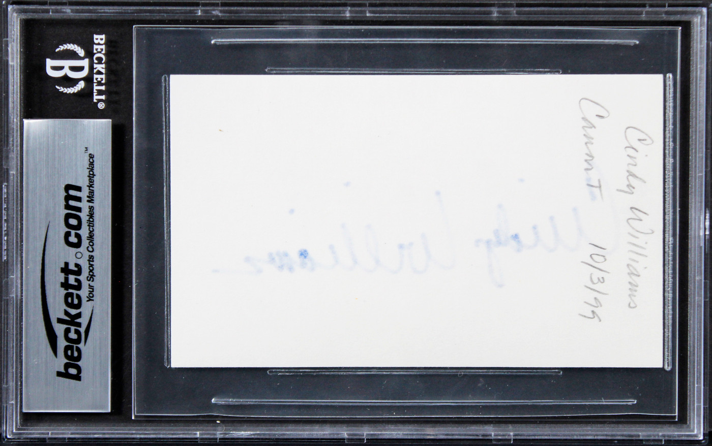 Cindy Williams Happy Days Authentic Signed 3x5 Index Card Auto 10! BAS Slabbed