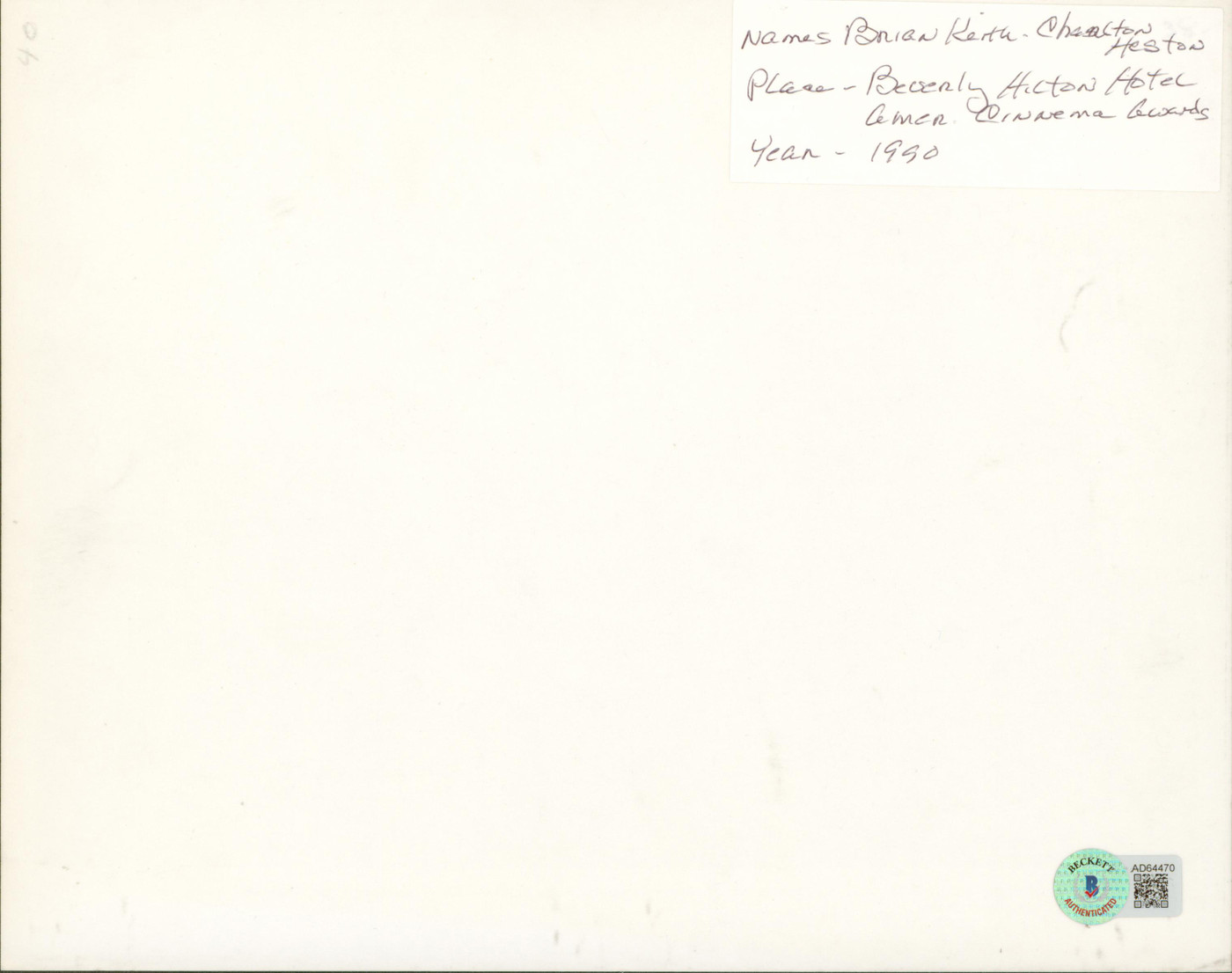 Charlton Heston & Brian Keith The Mountain Men Signed 8x10 Photo BAS #AD64470