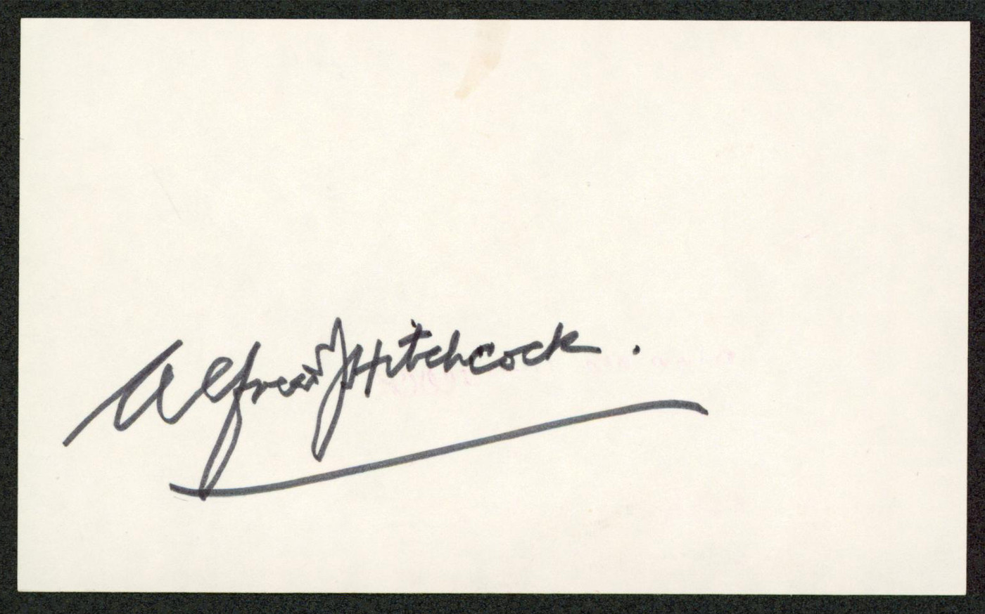 Alfred Hitchcock The Birds Authentic Signed 3x5 Index Card BAS