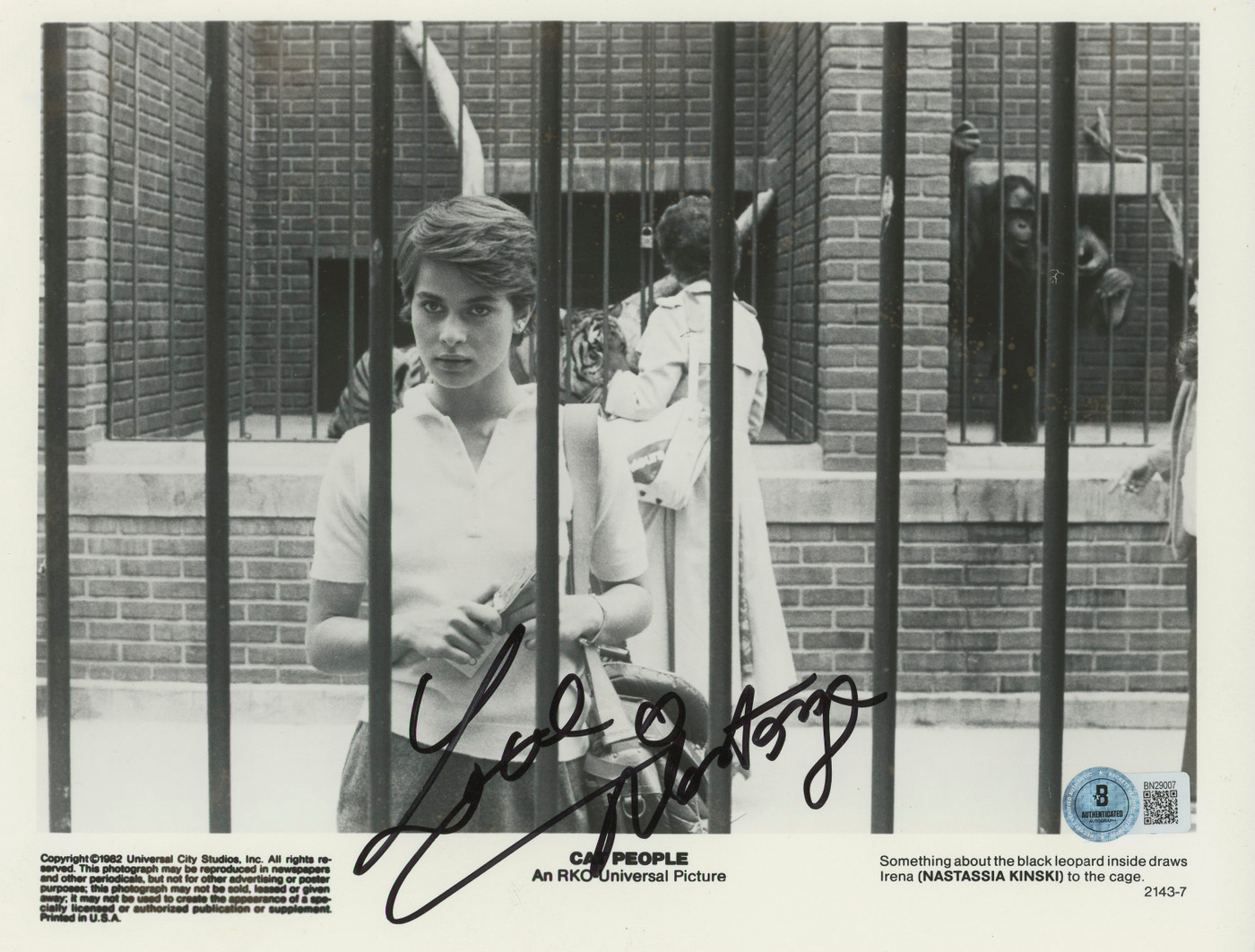 Nastassja Kinski Cat People Authentic Signed 8x10 Photo Autographed BAS #BN29007